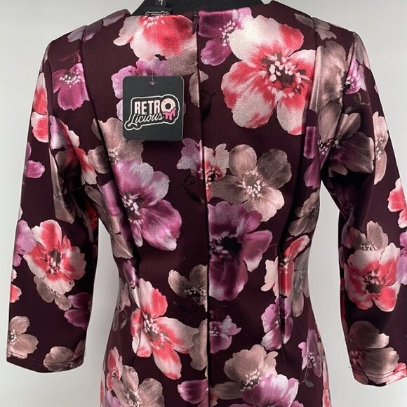 Retrolicious NWT The Lana dress floral pinks purples vintage inspired retro sz L - Picture 12 of 16